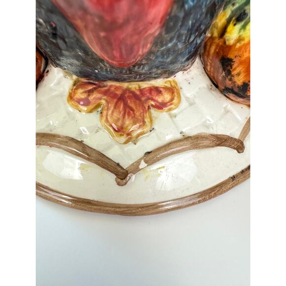 Fitz & Floyd Omnibus 1996 Vintage Harvest Time Turkey Candle Holder Ceramic - Picture 9 of 10